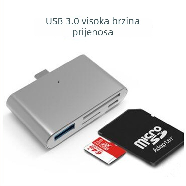 MD-616 Type-C USB 3.0 OTG hub s čitačem kartica – ultra-tanki, prijenosno PD punjenje, podržava SD/SDHC/TF/MS