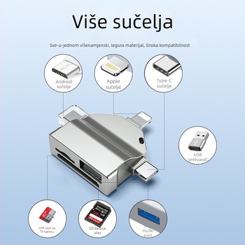 3 u 1 USB čitač kartica Type-C s OTG – USB 3.0/2.0 za Android i Apple uređaje