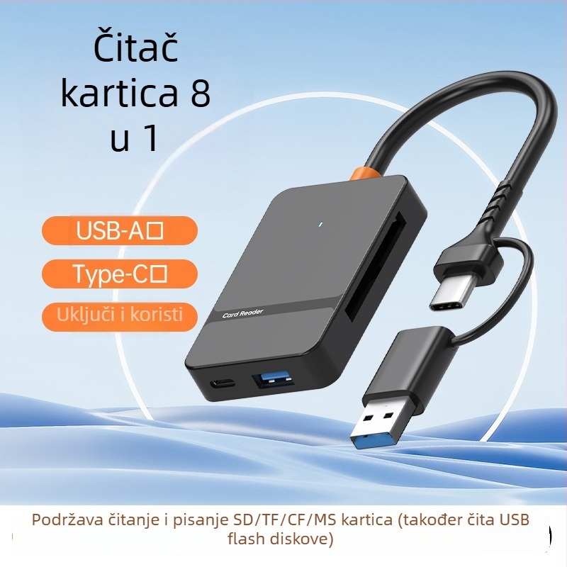 All-in-One USB 3.0/Type-C Čitač kartica – Podržava CF/SD/TF/MS Pro/MS Micro, Vanjski