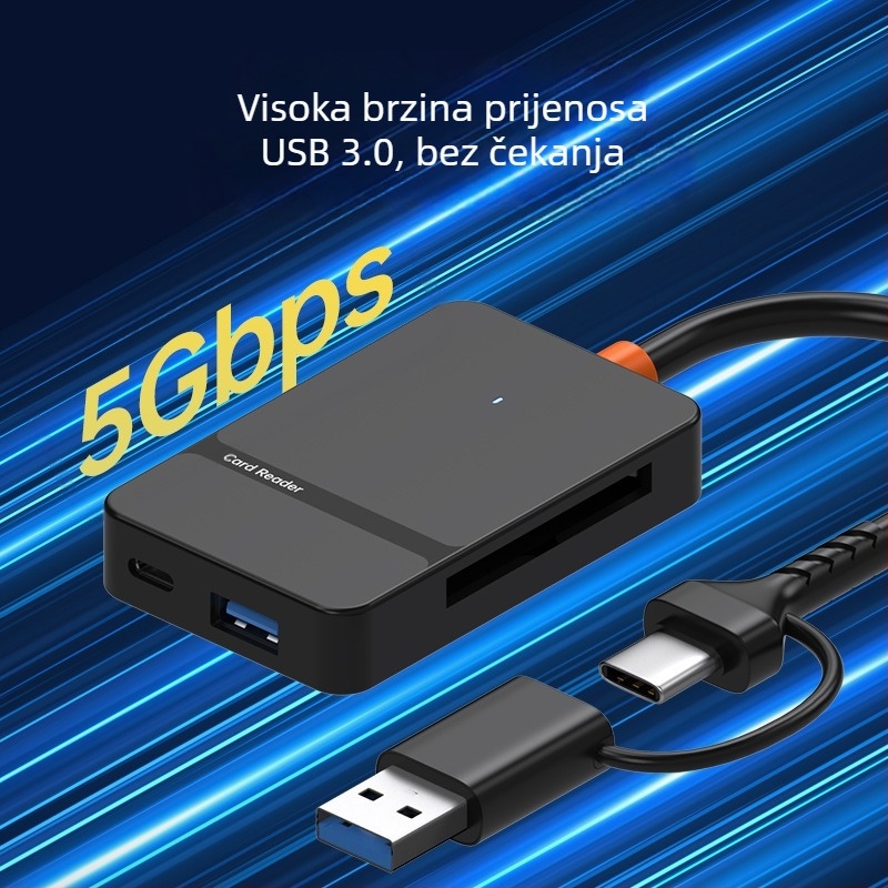 All-in-One USB 3.0/Type-C Čitač kartica – Podržava CF/SD/TF/MS Pro/MS Micro, Vanjski