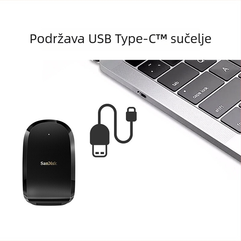 Sandisk SDDR-F451 CFexpress čitač kartica, USB 2.0 sučelje, CFexpress kompatibilan, 2-godišnje jamstvo