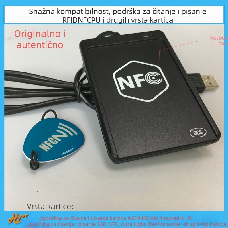 ACR1251U-M1 bezkontaktni čitač kartica RFID/NFC; USB sučelje pune brzine; podržava ISO14443 A/B, M1 seriju, DESFire, FeliCa; 13,56 MHz; domet čitanja 5–10 cm