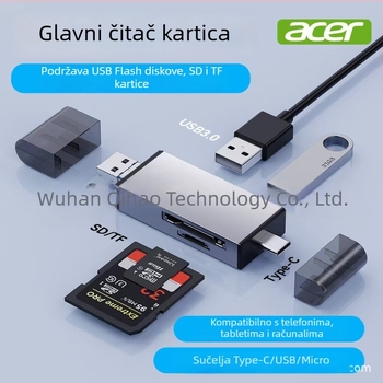 Acer USB 3.0 čitač kartica Type-C SD/TF OTG za tablete, telefone i kamere