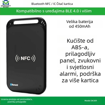 DK309 Bluetooth NFC čitač kartica za bežične bezkontaktne kartice visoke frekvencije; domet čitanja 0–6; radna frekvencija 13560; vrijeme čitanja kartice 0,2 s