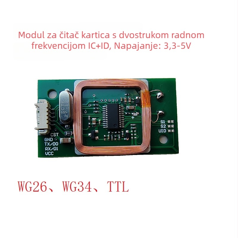 ICID 5V UART bezkontakni čitač kartica za IC/ID, 13,56 MHz, model IC+ID-UART-5V