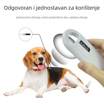 Ručni čitač kartica za identifikaciju kućnih ljubimaca, Model 160, Bezkontaktno čitanje kartica (11784/5 FDX-B & ID64, Domet čitanja: 5, Radna frekvencija: 125/134.2 kHz)