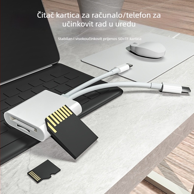 LMD-CR001 USB 2.0 SD/TF kartični čitač, vanjski, za mobilne uređaje, 1-godišnje jamstvo