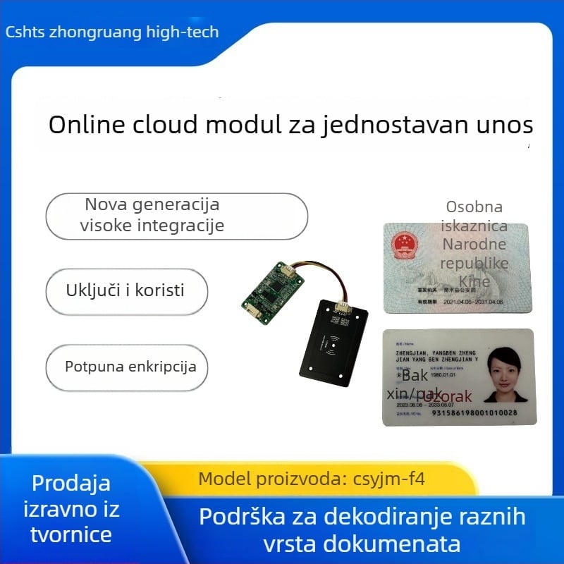 Ugrađeni modul čitača ID kartica – USB 3.2, USB/TTL sučelje, metalno kućište, model 0503