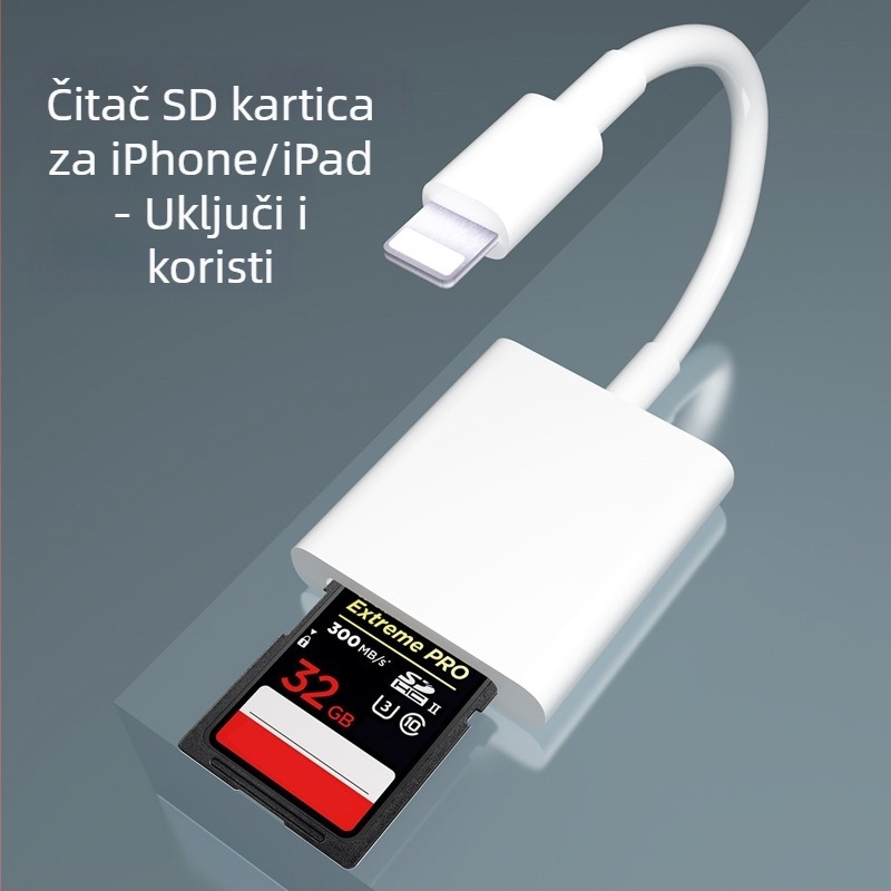 SD čitač kartica za Apple Lightning i USB-C uređaje, Yinhe BL-006, kompatibilan s iPadom, iPhoneom, Android telefonima i računalima