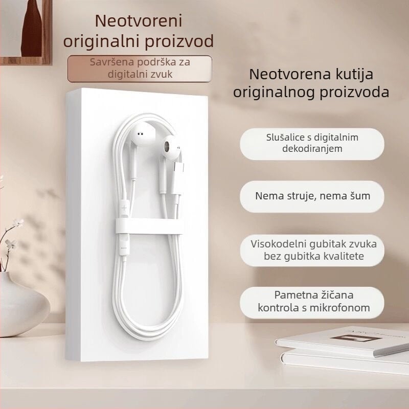 In-ear žične slušalice, pokretna zavojnica, osjetljivost 120 dB, duljina kabela 1 cm