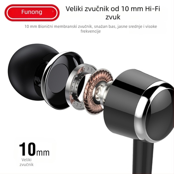 Vernon R68 Type-C žične in-ear slušalice, dinamički pogon, osjetljivost 105 dB, kompatibilno s iOS