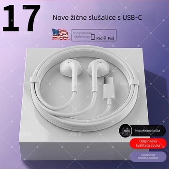 Xu yan in-ear žične slušalice s Type-C sučeljem za iPhone 15/16, originalne, prilagodljive