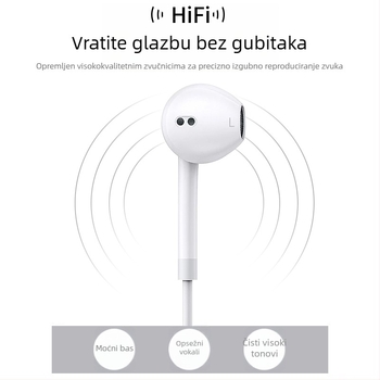 Xu yan in-ear žične slušalice s Type-C sučeljem za iPhone 15/16, originalne, prilagodljive