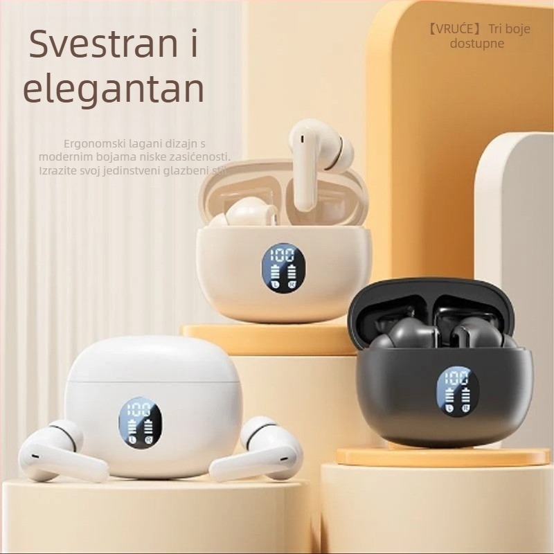 Bežične slušalice s aktivnom redukcijom šuma – In-ear dizajn, dvostruki stereo zvuk, domet 10 m, Bluetooth 4.0, trajanje baterije 0–4 h