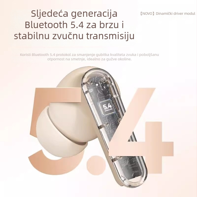 Bežične slušalice s aktivnom redukcijom šuma – In-ear dizajn, dvostruki stereo zvuk, domet 10 m, Bluetooth 4.0, trajanje baterije 0–4 h