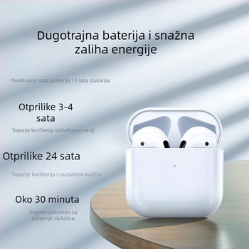 Bežične Bluetooth slušalice s dodirnim upravljanjem, stereo zvuk, doseg 15 m, trajanje baterije 0–4 sata