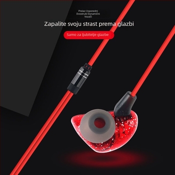 In-ear slušalice JT-11 Yinhe - 3 m kabel, 3,5 mm ravni utikač, žično, frekvencijski odziv 2000 Hz, izoblićenje 0,01%