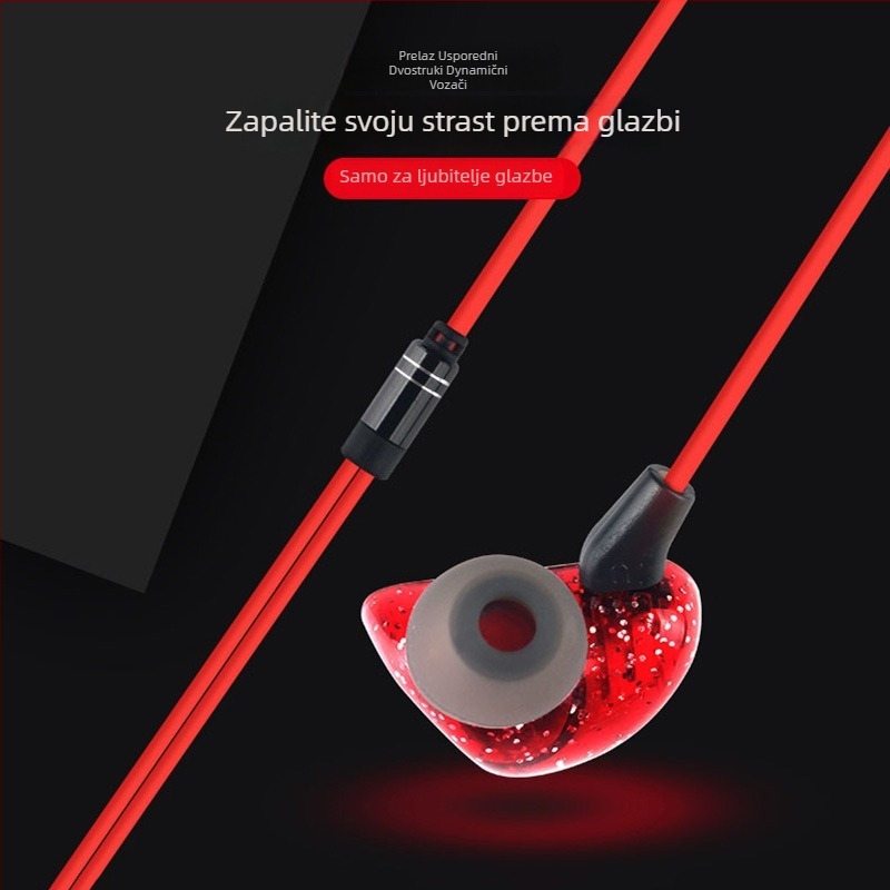 In-ear slušalice JT-11 Yinhe - 3 m kabel, 3,5 mm ravni utikač, žično, frekvencijski odziv 2000 Hz, izoblićenje 0,01%
