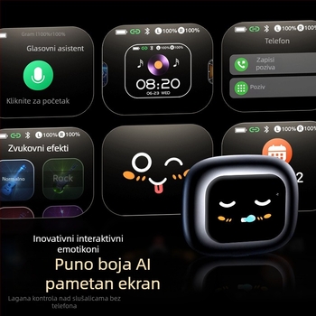 AI pametno Bluetooth slušalica za simultani prijevod s udubljenim uhom, snimanje i transkript, Android/iOS, Bluetooth 5.4, 400mAh, 45g, dodirno i gumb upravljanje, model 2025