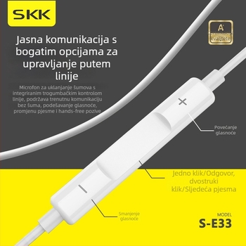 Žične in-ear slušalice USB-C s mikrofonom, Hi-Fi zvuk, OEM obrada, IP suradnja