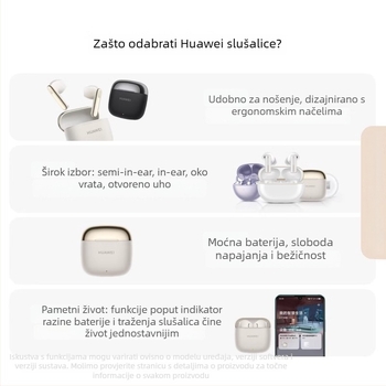 Huawei FreeBuds SE 3 Bežične Bluetooth slušalice, Stereo zvuk, 8+ sati baterije, multi-point povezivanje, Bluetooth 5.0, semi-in-ear