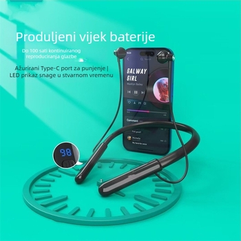 Bežične slušalice za vrat Bluetooth 5.0, stereo, domet 10 m, trajanje baterije 8+ sati