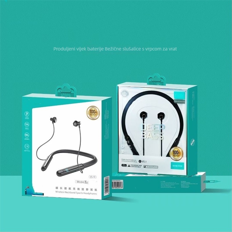 Bežične slušalice za vrat Bluetooth 5.0, stereo, domet 10 m, trajanje baterije 8+ sati