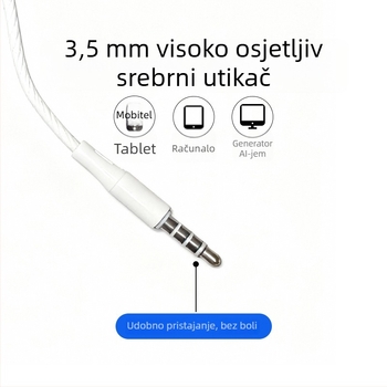 TA28 Žičane in-ear slušalice, 3,5 mm direktni utikač, minimalistički dizajn