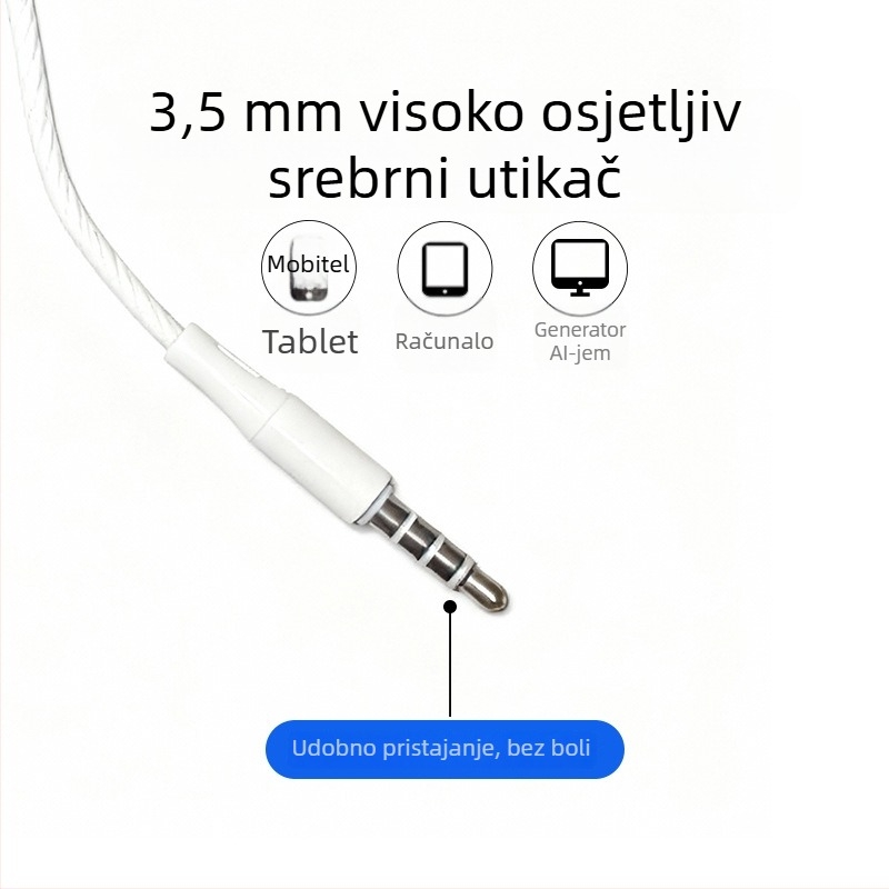 TA28 Žičane in-ear slušalice, 3,5 mm direktni utikač, minimalistički dizajn