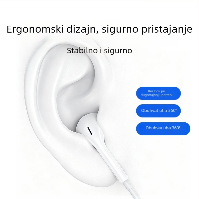 TA28 Žičane in-ear slušalice, 3,5 mm direktni utikač, minimalistički dizajn