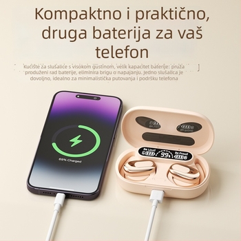Bežične Bluetooth sportske slušalice s otvorenim dizajnom, stereo, Bluetooth 5.4, domet 15 m, trajanje baterije više od 8 sati