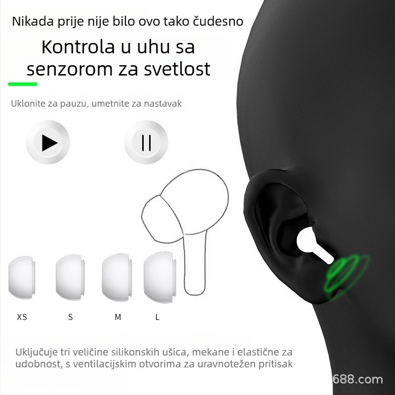 Bluetooth bežične sportske slušalice u uho – aktivno uklanjanje šuma, IPX7 vodootporne, Bluetooth 5.4, trajanje baterije 4–8 h, bežično punjenje