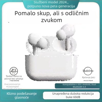 Bežične Bluetooth slušalice u uho s aktivnom uklanjanju šuma, BT 5.4, IPX7, bežično punjenje, 4-8 h trajanje baterije — sportski trkački model