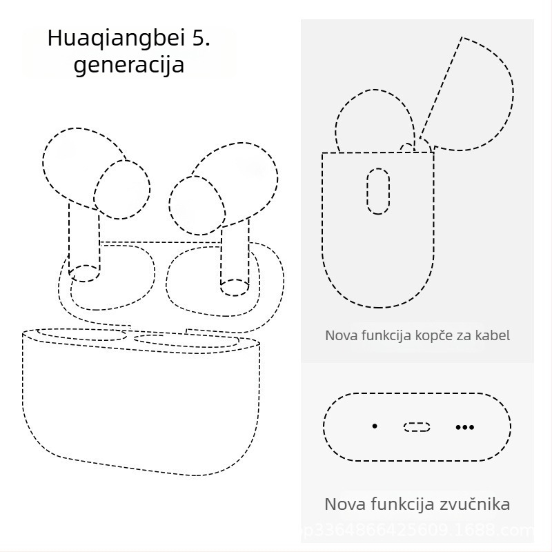 Bežične Bluetooth slušalice u uho s aktivnom uklanjanju šuma, BT 5.4, IPX7, bežično punjenje, 4-8 h trajanje baterije — sportski trkački model