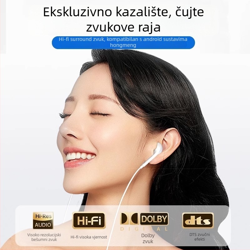 Vodičke slušalice u uho (in-ear) s 3.5 mm L-oblika utikačem, mikrofon, kabel 1.2 m, 14 mm zvučnik, za iPhone uređaje