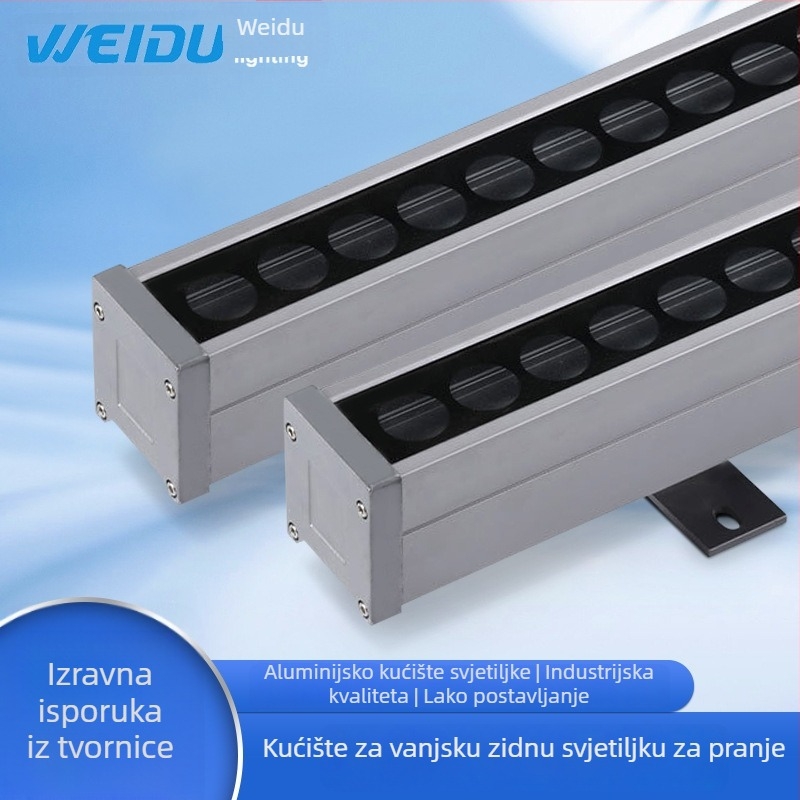 WD-X5158 LED kućište za zidnu lampu za pranje — 36W, aluminij T6063, anodizirani završni sloj, vodootporan dizajn, obrada po narudžbi