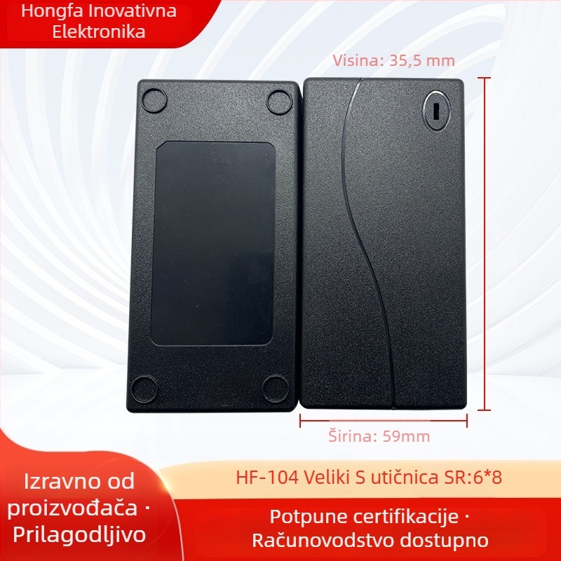 Stolni kućište za punjač HF-104 big S — ABS+PC; porijeklo Simapu, Chaonan, Shantou; marka Hongfa Innovation Electronics Co., Ltd.