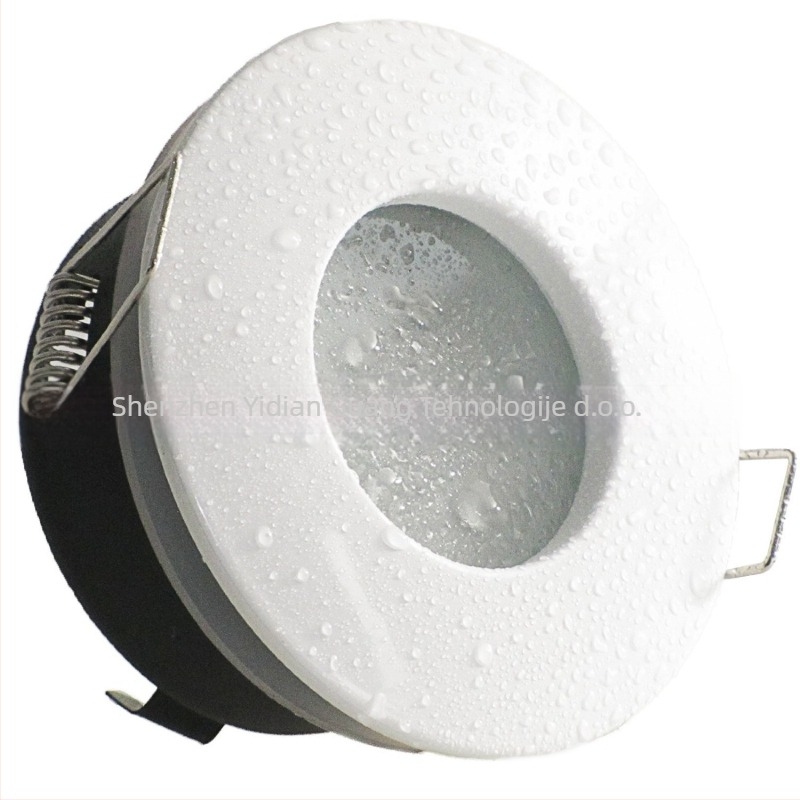 LED Cup držač za strop, IP65 vodootporan, kompatibilan s MR16 i GU10 lampama, uključuje GU10 kutiju za spoj, kućište od cinkovog legura, otvor promjera 70 mm