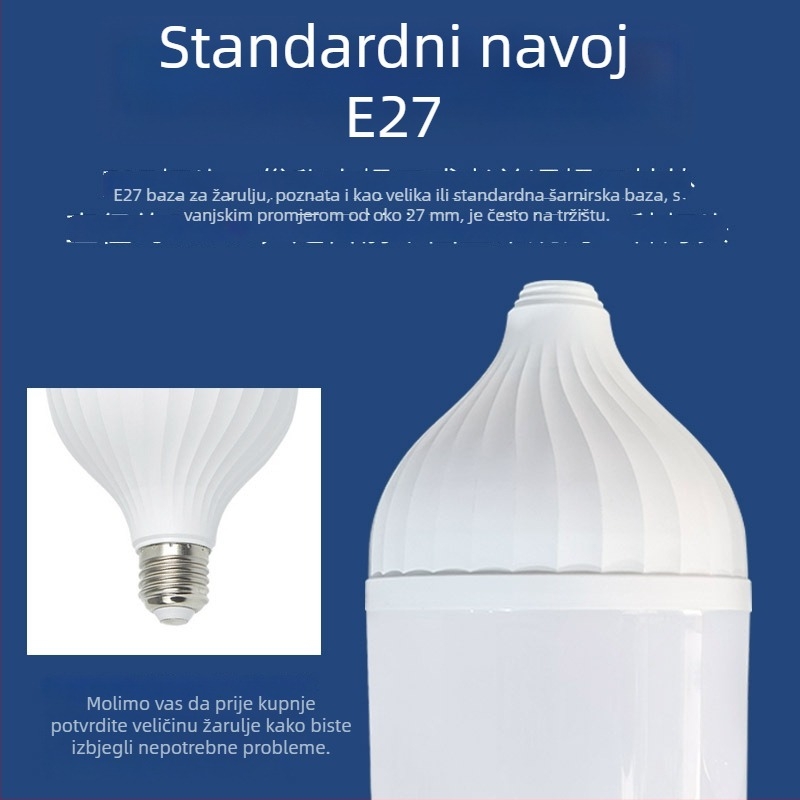 Kućište od plastificiranog aluminija za LED žarulju, PP tijelo, sjajna završna obrada; pogodno za primjene pri niskom naponu, visokom tlaku i nužnom punjenju. Brand: Zhongshan bilai