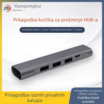 Aluminijsko HUB docking kućište – Type-C/USB tro-portni hub, OEM na raspolaganju