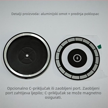 Automobilska kućica za bežično punjenje telefona, aluminijski osnovni nosač, model TCZ-075