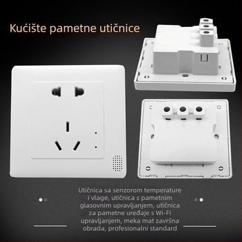 Ugrađeno kućište za pametnu utičnicu tipa 86, Wi‑Fi, ZigBee grafiti Bee dizajn, glasovna kontrola i regulacija temperature, kućište utičnice s pet otvora