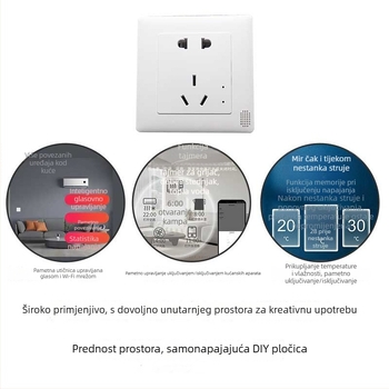 Ugrađeno kućište za pametnu utičnicu tipa 86, Wi‑Fi, ZigBee grafiti Bee dizajn, glasovna kontrola i regulacija temperature, kućište utičnice s pet otvora