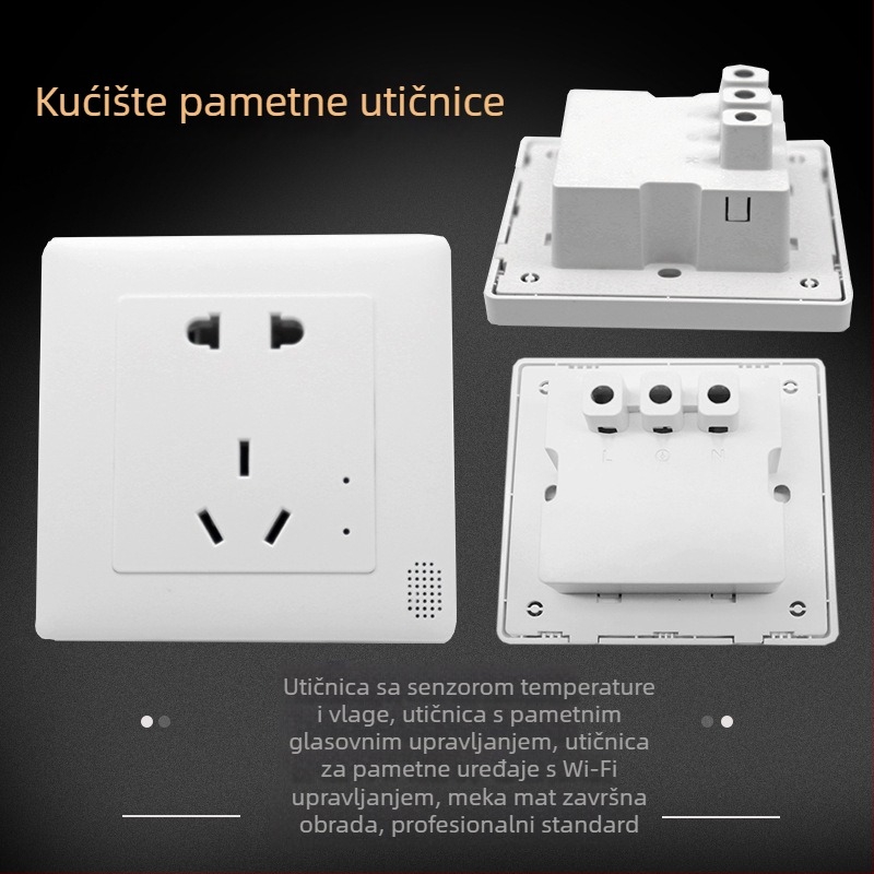 Ugrađeno kućište za pametnu utičnicu tipa 86, Wi‑Fi, ZigBee grafiti Bee dizajn, glasovna kontrola i regulacija temperature, kućište utičnice s pet otvora