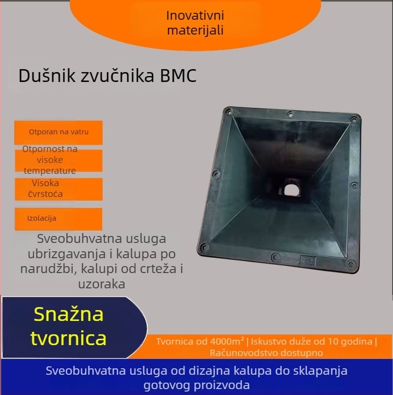 Zvučni rog — BMC polimer, injekcijsko oblikovanje, višekamerni kalup, 450-tonski ubrizgivački stroj, podrijetlo Jiangxi
