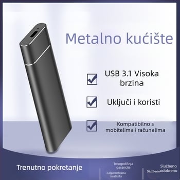 M.2 vanjski kućište NVMe/SATA s dvostrukim protokolom, USB-C 10 Gbps, aluminij, 2 TB, model Yph03