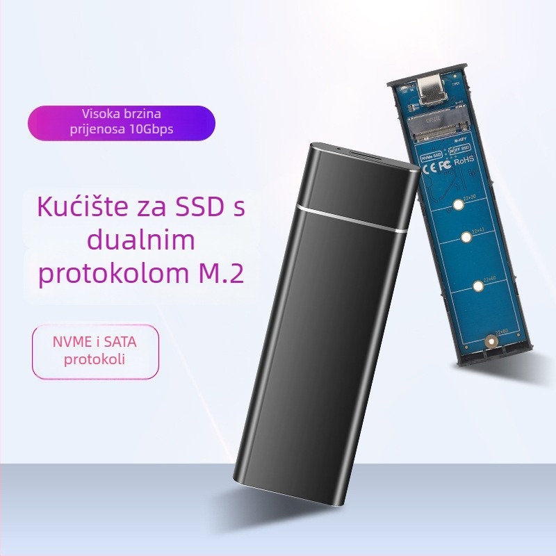 M.2 vanjski kućište NVMe/SATA s dvostrukim protokolom, USB-C 10 Gbps, aluminij, 2 TB, model Yph03