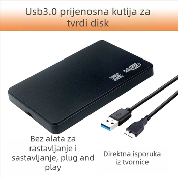 H20U USB 3.0 2,5-inčni vanjski kućište za SATA SSD/HDD, ABS kućište, OEM obrada, podrška za jedinstveno pakiranje