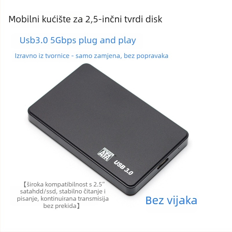 H20U USB 3.0 2,5-inčni vanjski kućište za SATA SSD/HDD, ABS kućište, OEM obrada, podrška za jedinstveno pakiranje