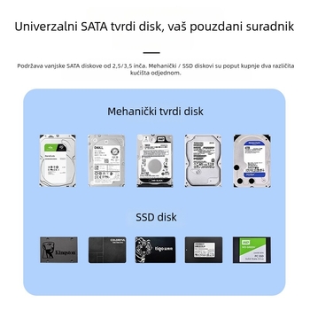 Vanjsko SATA HDD/SSD kućište USB 3.0/3.1, ABS, do 18 TB, brzina 5 Gbps